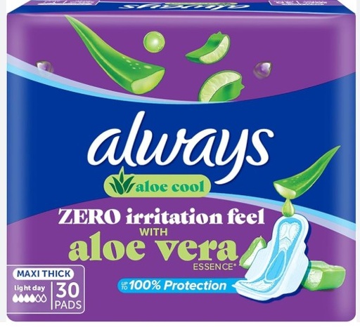 ALWAYS ALOE VERA MAXI THICK 30 PADS 3226213